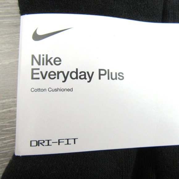 Nike Everyday Plus Ankle Socks Black 6 Pack Womens 6-10 / Youth 5Y-7Y NEW - Picture 3 of 9